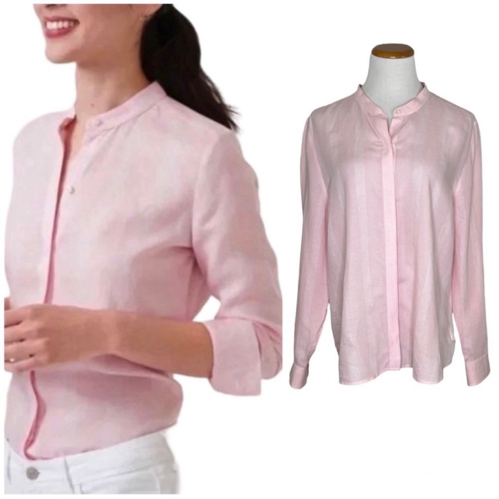 UNTUCKit Light Pink Mandarin Collar Button-Down Shirt - Picture 8 of 8